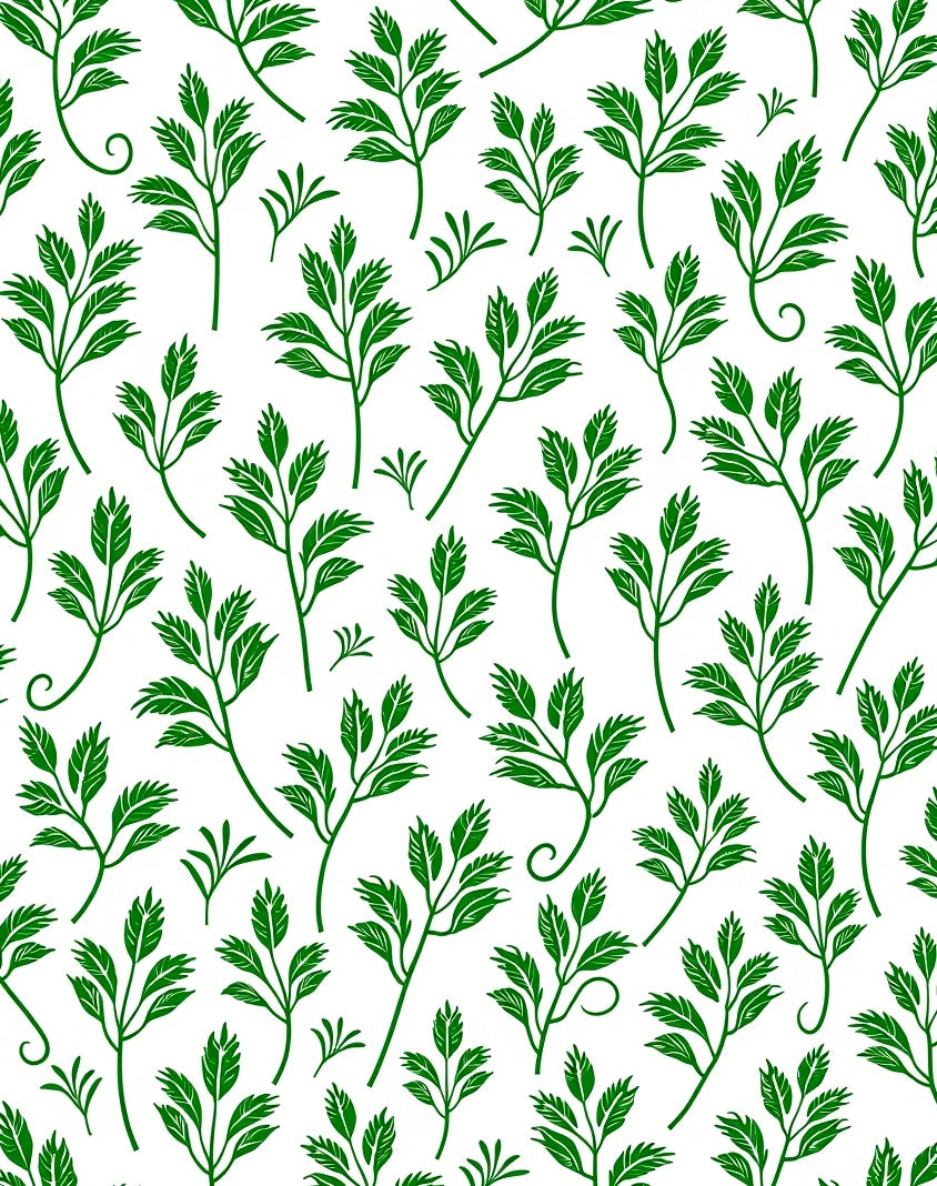 Green Leaf Foliage Pattern Rug