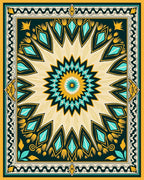 Mandala Floral Medallion Radiating Pattern Rug