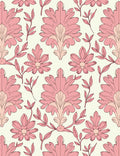 Pink Floral Acanthus Damask Pattern Rug