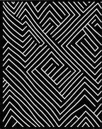 Abstract Black White Geometric Maze Pattern Rug