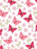 Pink Butterfly Blossom Pattern Rug