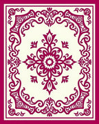 Elegant Crimson Floral Medallion Rug