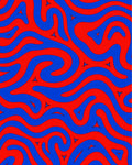 Bold Blue Red Swirl Pattern Rug