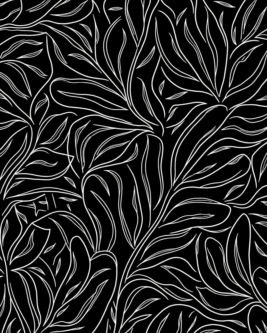 Monochromatic Botanical Abstract Pattern Rug