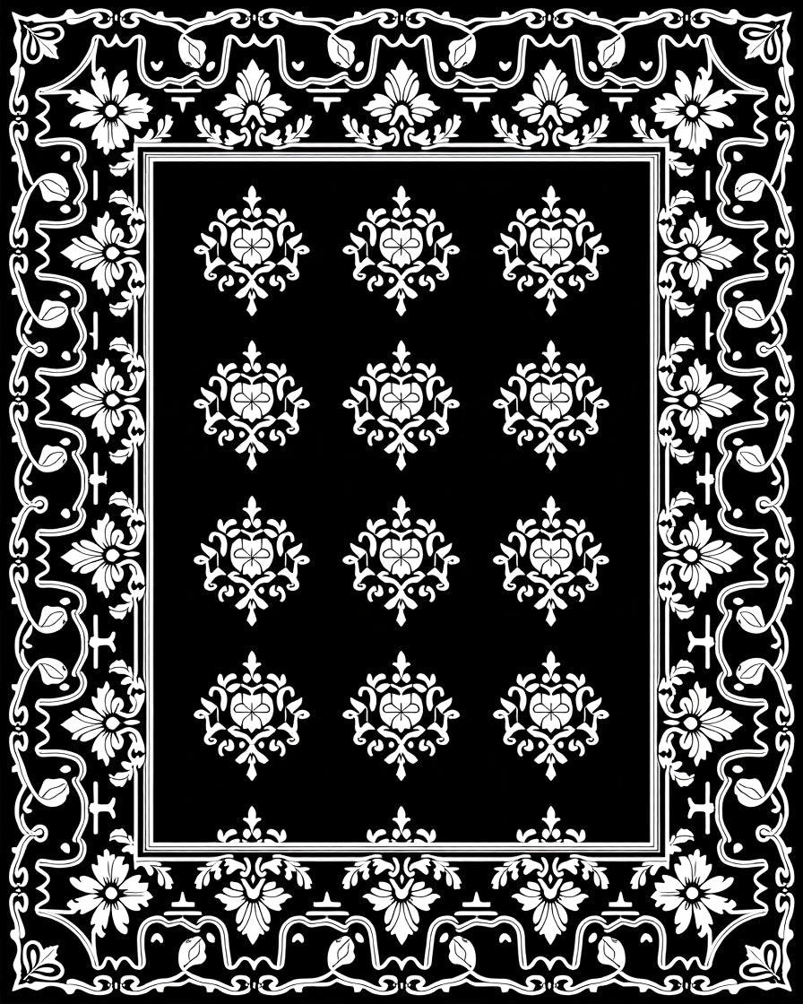 Classic Floral Scroll Pattern Rug