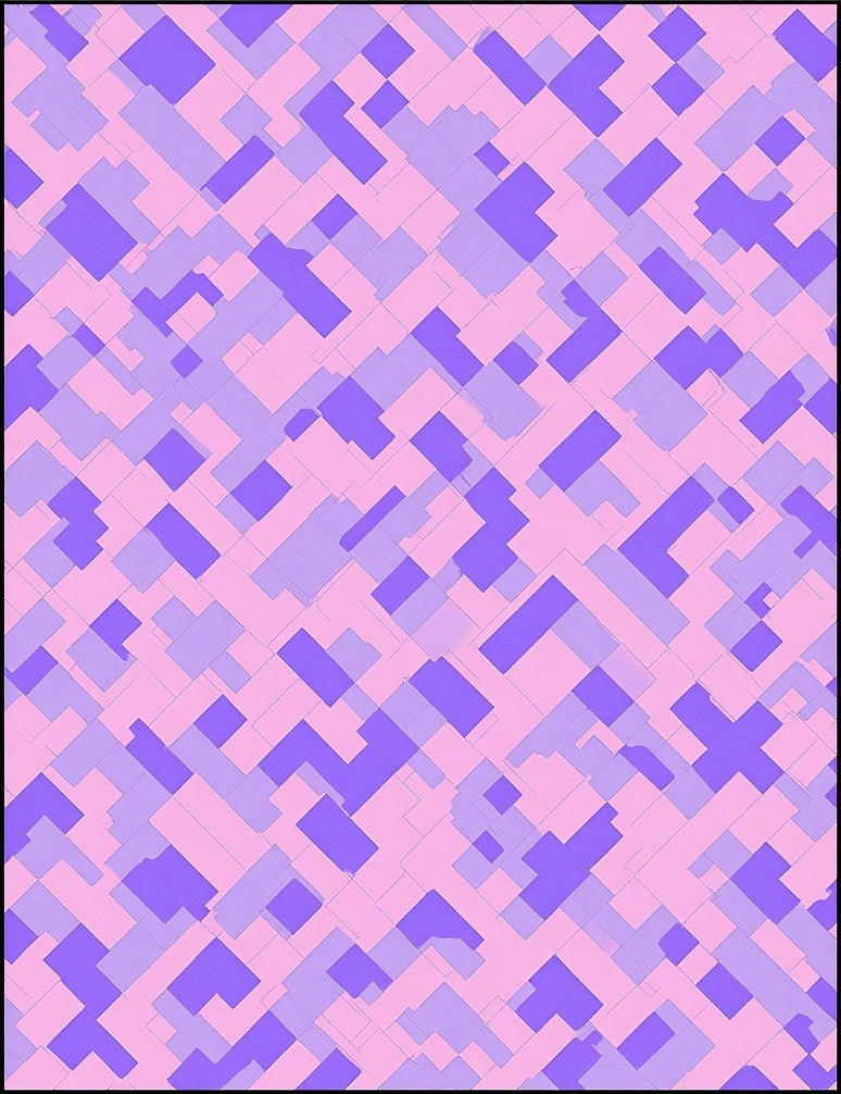 Pastel Pink Purple Geometric Tiling Rug