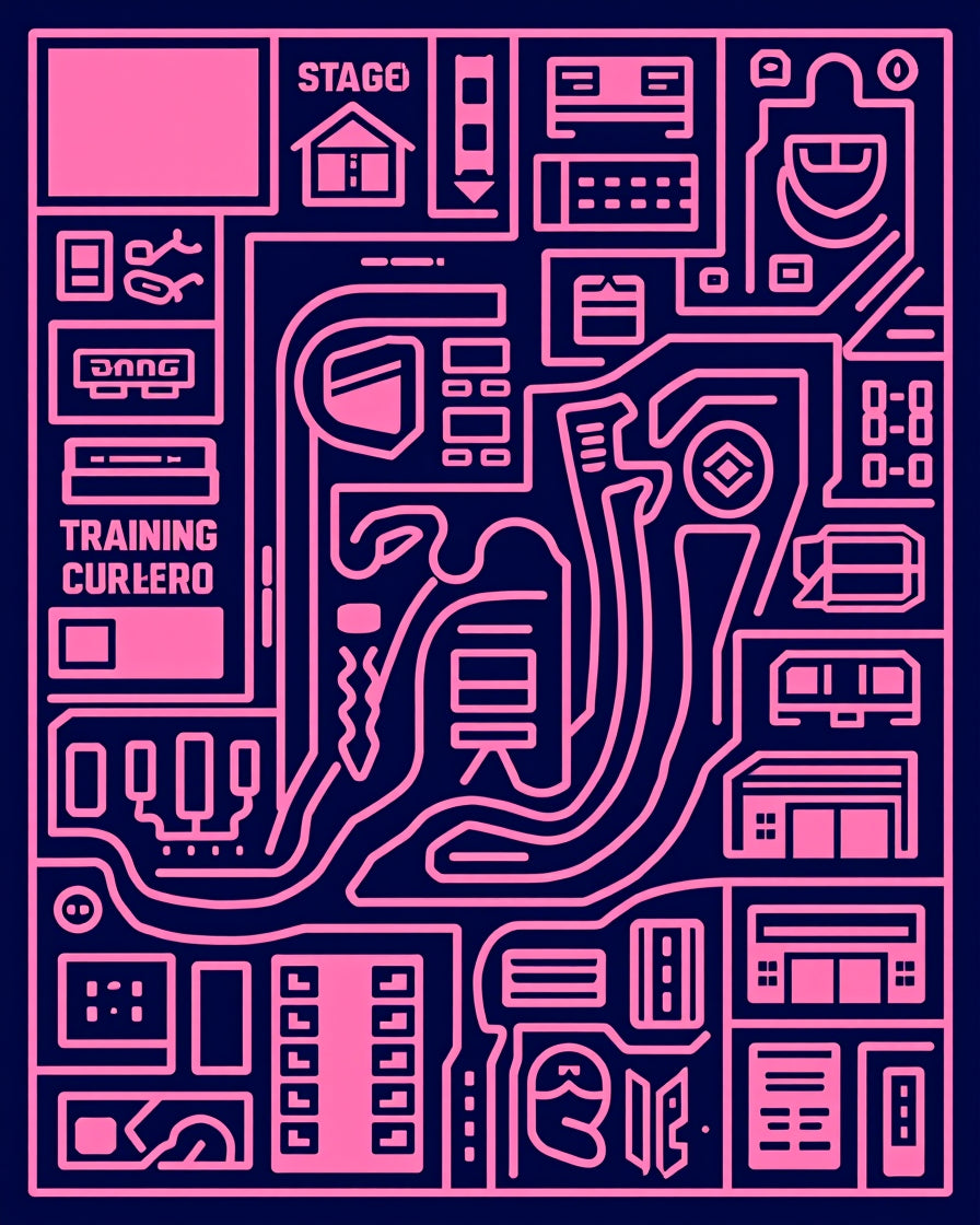 Pink Schematic Circuit Board Rug