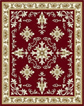Burgundy Floral Medallion Border Rug