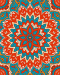 Vibrant Sunburst Medallion Pattern Rug