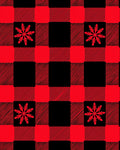 Crimson Snowflake Buffalo Check Rug