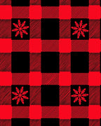 Crimson Snowflake Buffalo Check Rug
