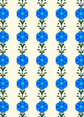 Classic Blue Floral Garland Repeating Rug