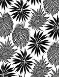 Bold Tropical Leaf Silhouette Pattern Rug