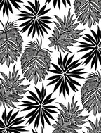 Bold Tropical Leaf Silhouette Pattern Rug