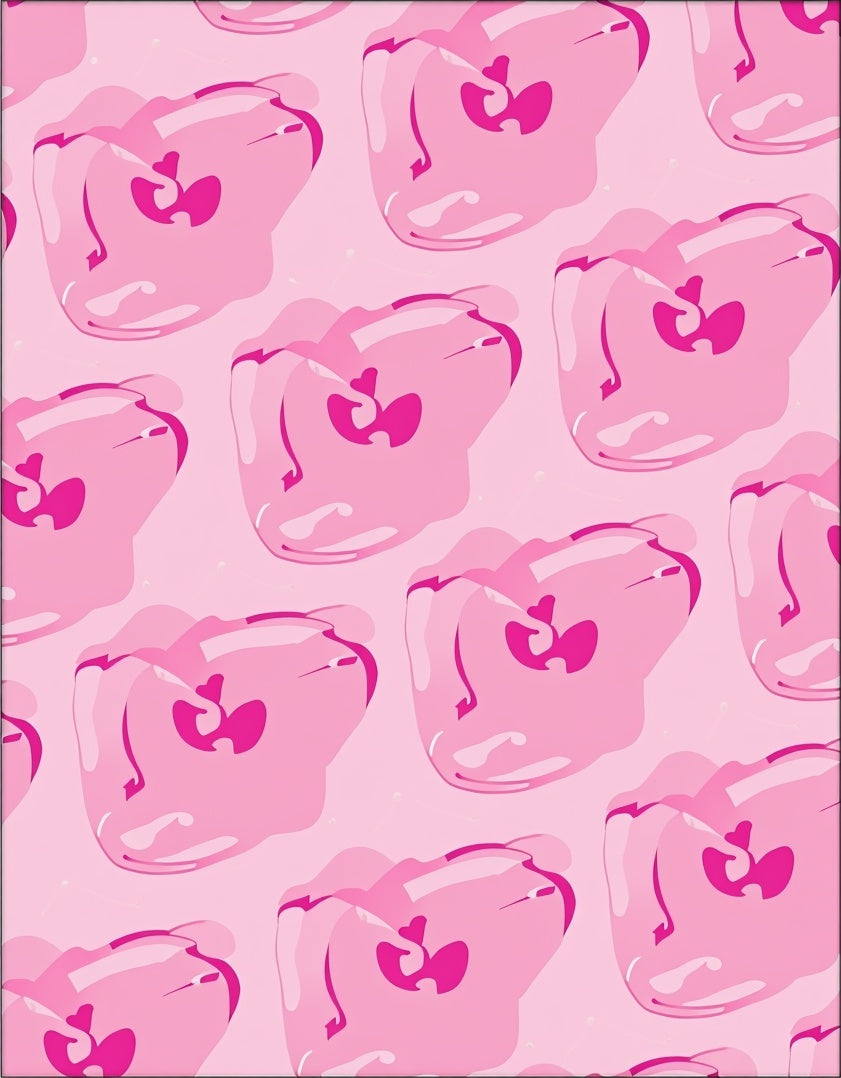 Pink Floral Patterned Whimsical Rug