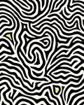Bold Black white Organic Lines Rug