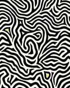 Bold Black white Organic Lines Rug