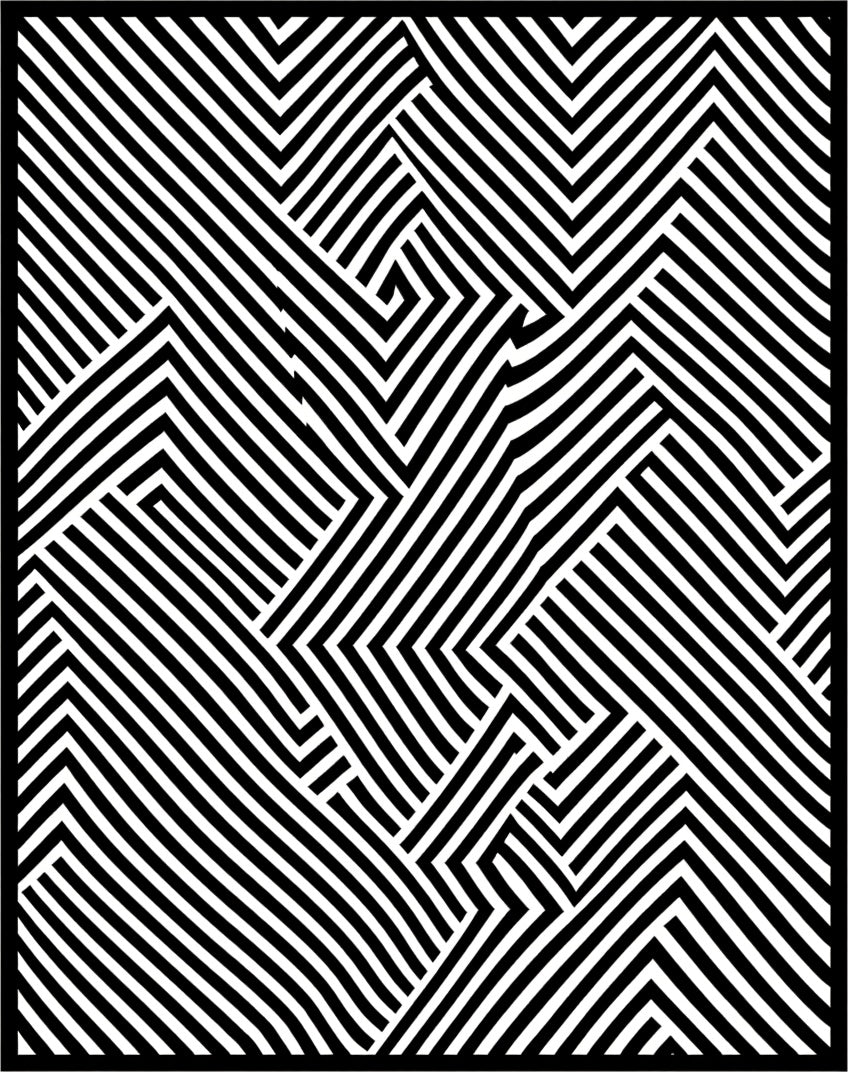 Bold Black White Geometric Stripe Rug