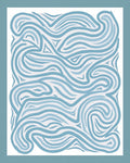 Abstract Blue Swirl Pattern Rug