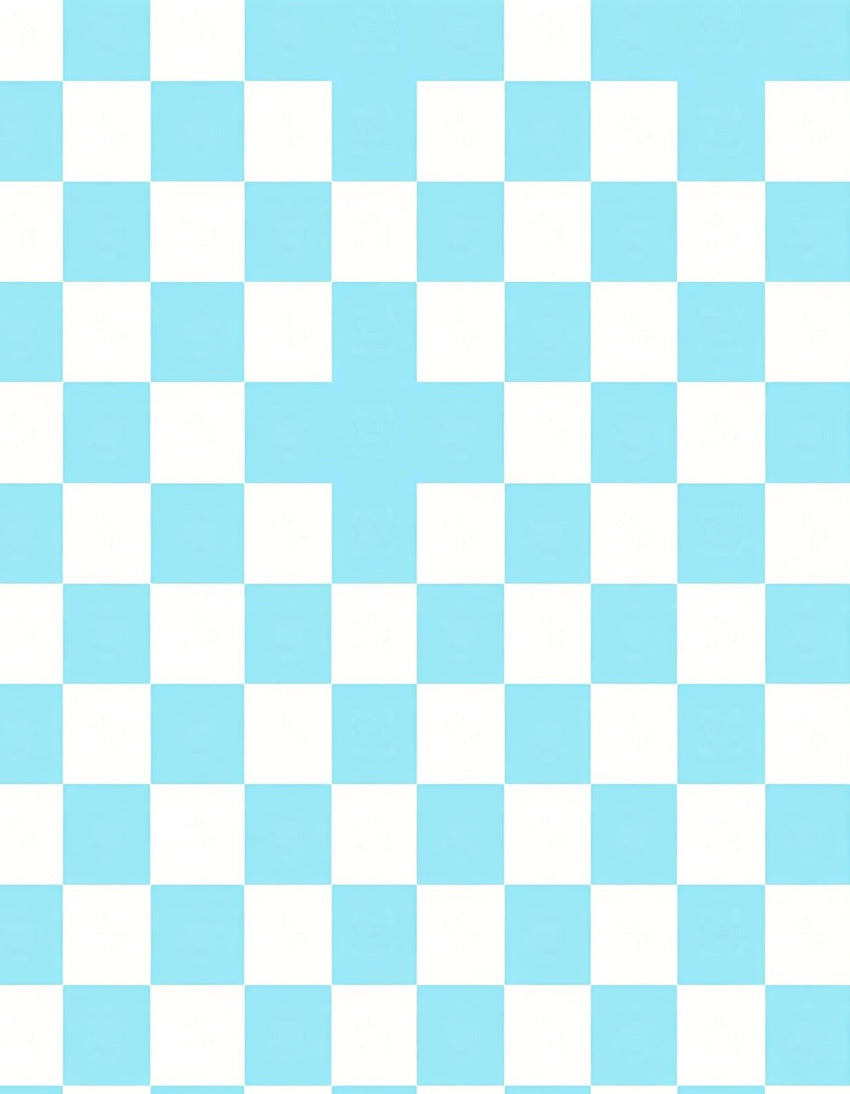 Checkerboard Pattern Sky Blue Squares Rug