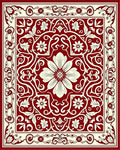 Classic Red Floral Medallion Pattern Rug