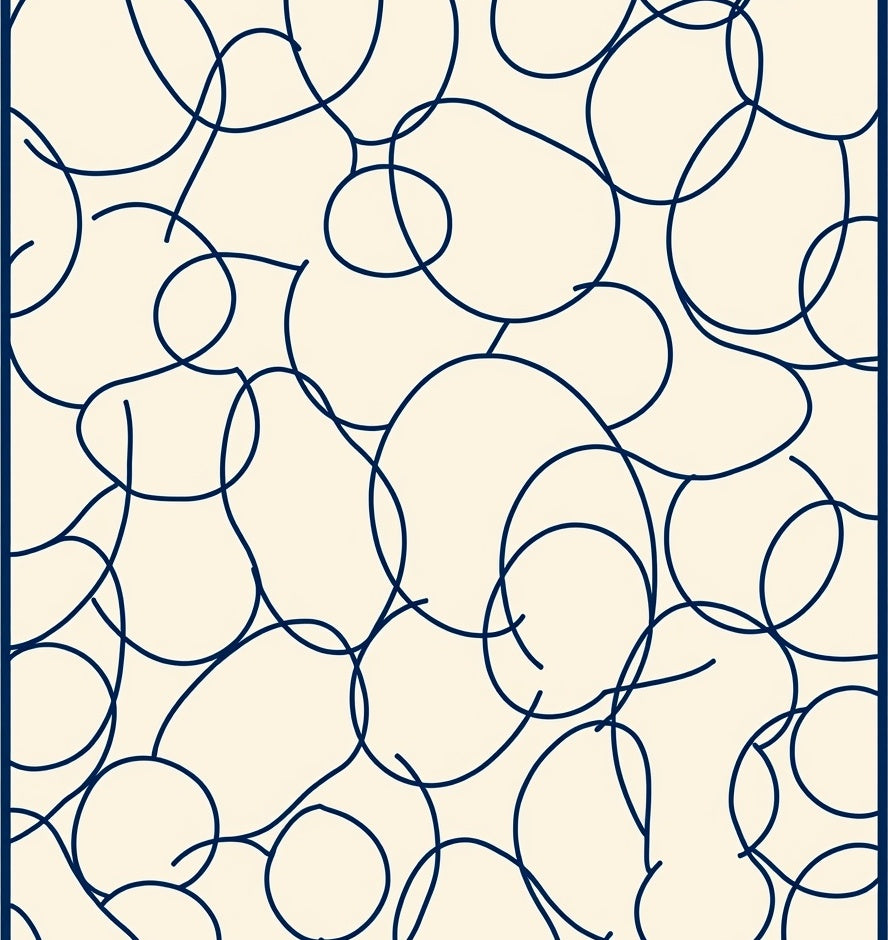 Abstract Hand-Drawn Organic Lines Rug
