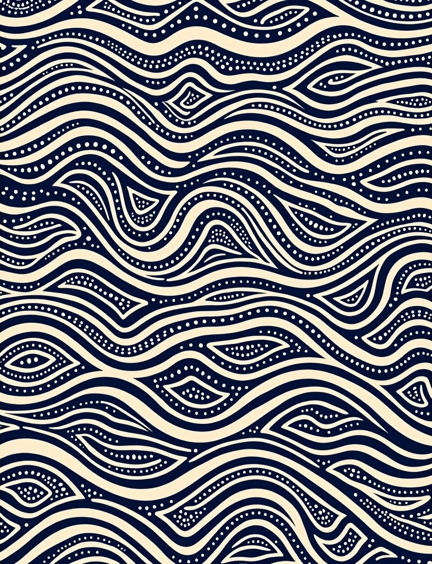 Abstract Wavy Dot Pattern Design Rug