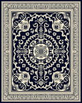 Elaborate Floral Dark Background Design Rug