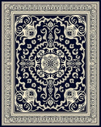 Elaborate Floral Dark Background Design Rug