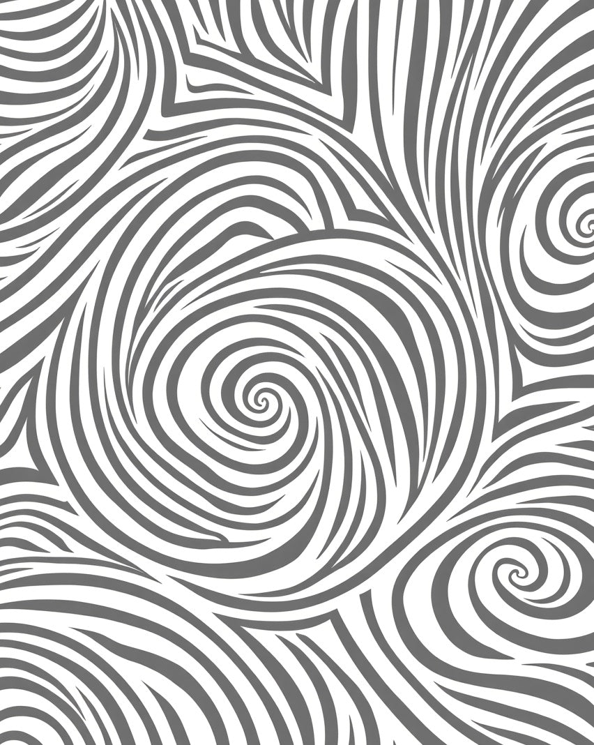 Flowing Gray Swirl Pattern Rug