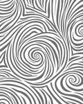 Flowing Gray Swirl Pattern Rug