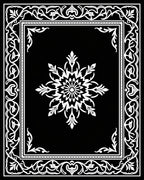 Elegant White Mandala Border Design Rug