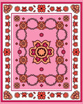 Retro Floral Chain Patterned Rug