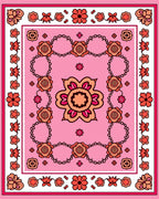 Retro Floral Chain Patterned Rug