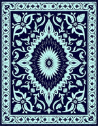 Intricate Floral Mandala Pattern Rug