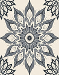 Dark Gray And White Mandala Pattern Rug