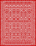 Bold Red Geometric Motif Rug