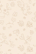 Delicate Line Art Botanical Pattern Rug