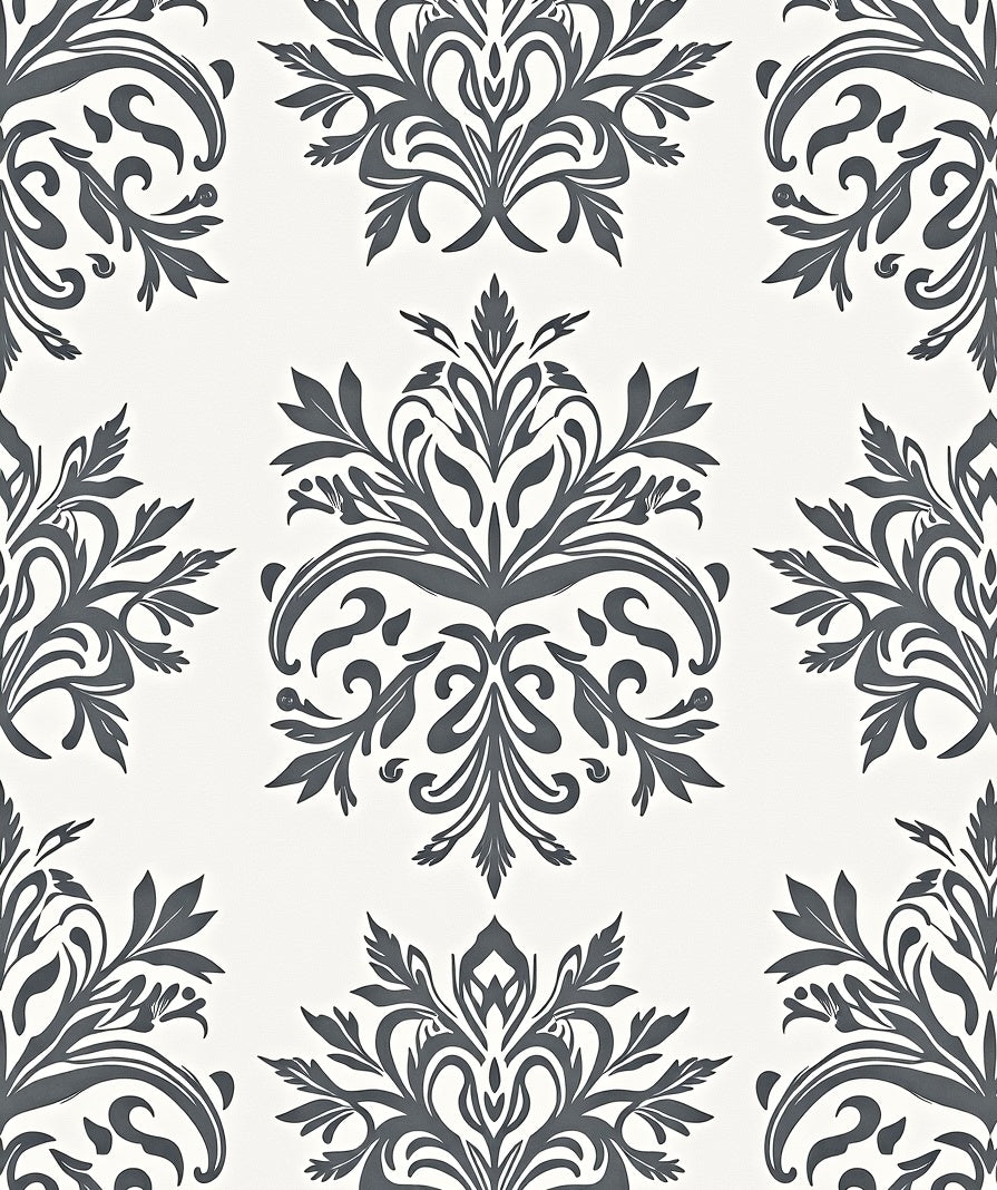 Elegant Floral Scroll Pattern Rug