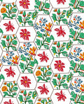 Hexagonal Floral Botanical Allure Design Rug