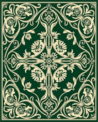 Classic Floral Swirls Pattern Design Rug
