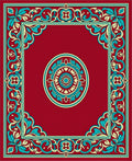 Ornamental Floral Border Medallion Design Rug