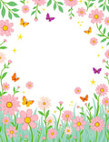 Spring Meadow Floral Butterfly Design Rug