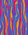 Vibrant Pink Blue Abstract Flow Rug
