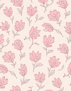 Simple Pink Floral Pattern Rug