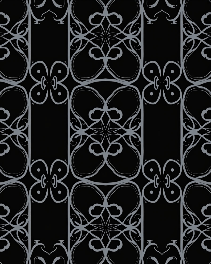 Ornate Scrollwork Symmetry Design Rug