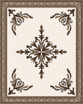 Classical Floral Medallion Border Design Rug