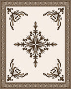 Classical Floral Medallion Border Design Rug