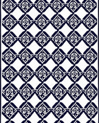 Bold Indigo Diamond Medallion Pattern Rug