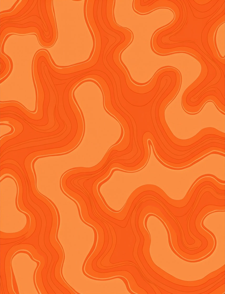 Orange Contour Abstract Pattern Rug